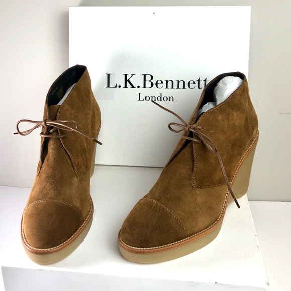 LK Bennett Shoes - NIB LK Bennett Madi Suede Wedge Ankle Booties 10